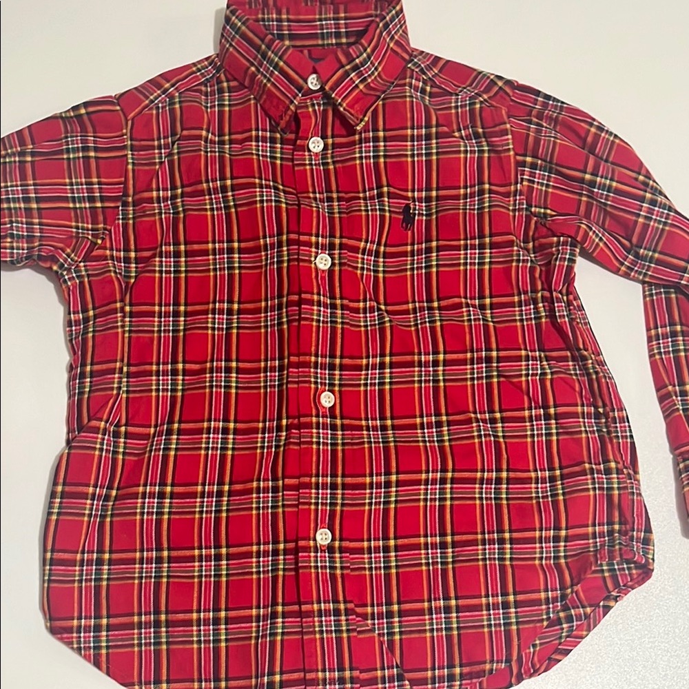 Polo by Ralph Lauren Red and Yellow Button Down Shirt